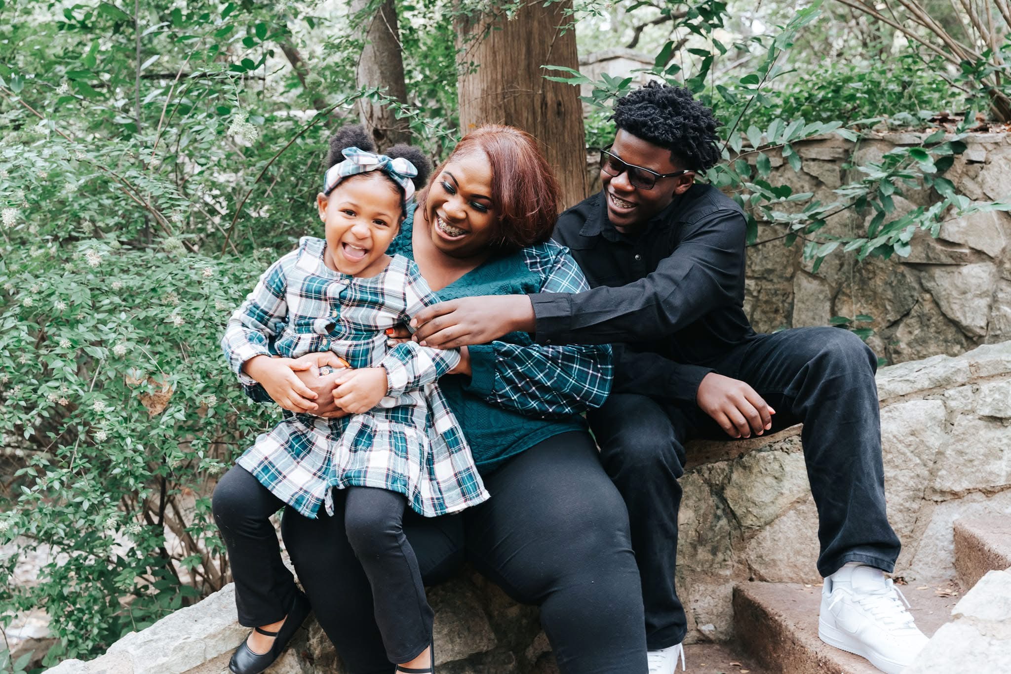 Cimone with her family outdoors